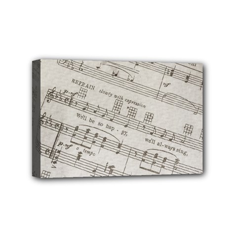 Sheet Music Paper Notes Antique Mini Canvas 6  X 4  (stretched) by Pakrebo