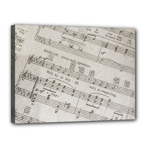 Sheet Music Paper Notes Antique Canvas 16  X 12  (stretched) by Pakrebo