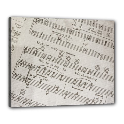 Sheet Music Paper Notes Antique Canvas 20  X 16  (stretched) by Pakrebo