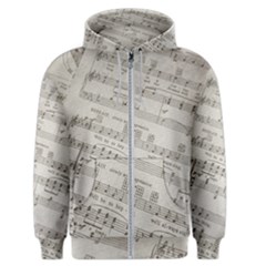 Sheet Music Paper Notes Antique Men s Zipper Hoodie by Pakrebo