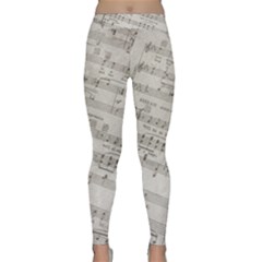 Sheet Music Paper Notes Antique Classic Yoga Leggings by Pakrebo