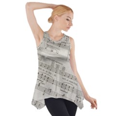 Sheet Music Paper Notes Antique Side Drop Tank Tunic by Pakrebo