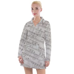 Sheet Music Paper Notes Antique Women s Long Sleeve Casual Dress