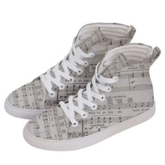 Sheet Music Paper Notes Antique Men s Hi-top Skate Sneakers by Pakrebo