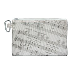 Sheet Music Paper Notes Antique Canvas Cosmetic Bag (large) by Pakrebo