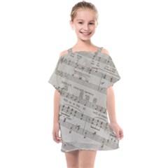 Sheet Music Paper Notes Antique Kids  One Piece Chiffon Dress