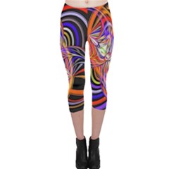 Multicolor Multi Color Circles Capri Leggings  by Pakrebo