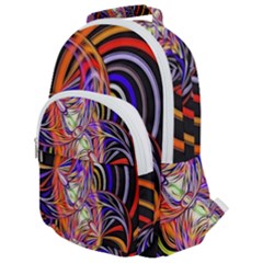 Multicolor Multi Color Circles Rounded Multi Pocket Backpack