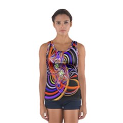 Multicolor Multi Color Circles Sport Tank Top  by Pakrebo