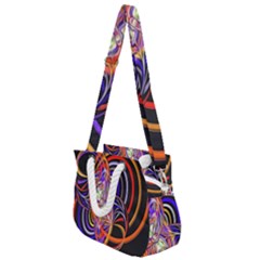 Multicolor Multi Color Circles Rope Handles Shoulder Strap Bag