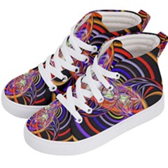 Multicolor Multi Color Circles Kids  Hi-top Skate Sneakers by Pakrebo