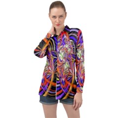 Multicolor Multi Color Circles Long Sleeve Satin Shirt