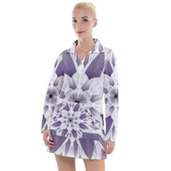 Fractal Floral Pattern Decorative Women s Long Sleeve Casual Dress by Pakrebo