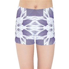 Fractal Floral Pattern Decorative Kids  Sports Shorts by Pakrebo