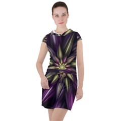 Fractal Flower Floral Abstract Drawstring Hooded Dress by Pakrebo