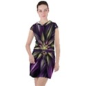 Fractal Flower Floral Abstract Drawstring Hooded Dress View1