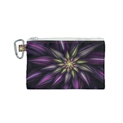 Fractal Flower Floral Abstract Canvas Cosmetic Bag (small) by Pakrebo