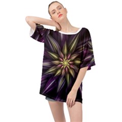 Fractal Flower Floral Abstract Oversized Chiffon Top