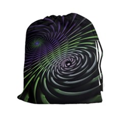 Fractal Fantasy Texture Purple Drawstring Pouch (xxl) by Pakrebo