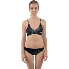 Fractal Fantasy Texture Purple Wrap Around Bikini Set by Pakrebo