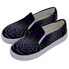 Fractal Fantasy Texture Purple Kids  Canvas Slip Ons