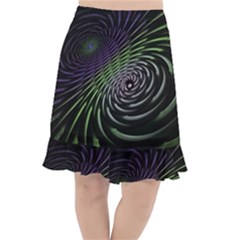 Fractal Fantasy Texture Purple Fishtail Chiffon Skirt