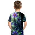 Fractal Painting Blue Floral Kids  Sport Mesh Tee View2