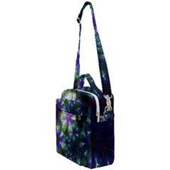 Fractal Painting Blue Floral Crossbody Day Bag