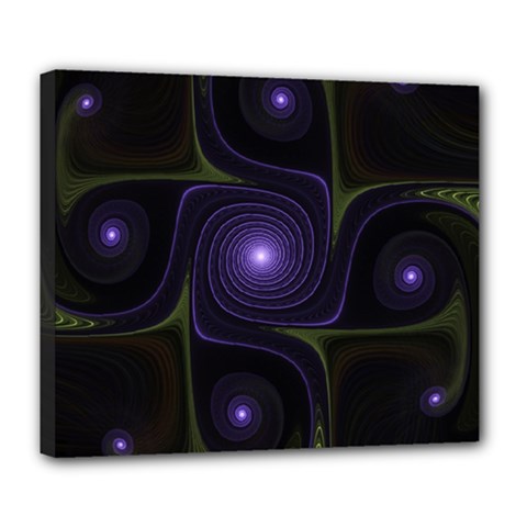 Fractal Colors Pattern Abstract Deluxe Canvas 24  X 20  (stretched) by Pakrebo