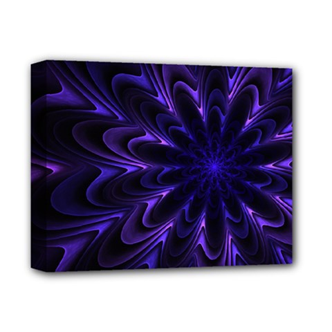 Fractal Blue Mandala Digital Deluxe Canvas 14  X 11  (stretched) by Pakrebo