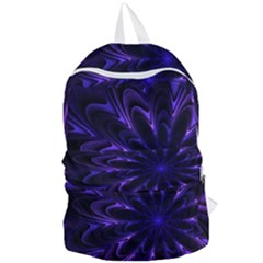 Fractal Blue Mandala Digital Foldable Lightweight Backpack by Pakrebo