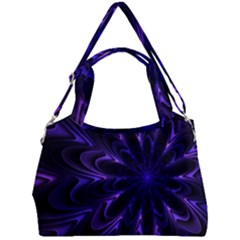 Fractal Blue Mandala Digital Double Compartment Shoulder Bag by Pakrebo