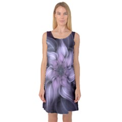 Fractal Flower Lavender Art Sleeveless Satin Nightdress by Pakrebo