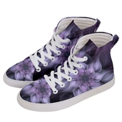 Fractal Flower Lavender Art Men s Hi-top Skate Sneakers by Pakrebo