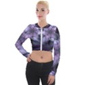 Fractal Flower Lavender Art Long Sleeve Cropped Velvet Jacket View1