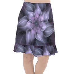 Fractal Flower Lavender Art Fishtail Chiffon Skirt