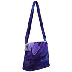 Deep Space Stars Blue Purple Zipper Messenger Bag by Pakrebo