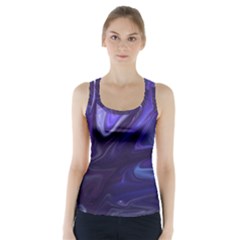 Deep Space Stars Blue Purple Racer Back Sports Top by Pakrebo