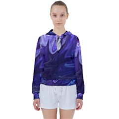 Deep Space Stars Blue Purple Women s Tie Up Sweat by Pakrebo