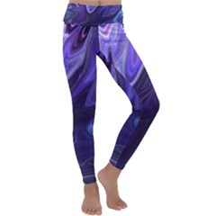 Deep Space Stars Blue Purple Kids  Lightweight Velour Classic Yoga Leggings by Pakrebo