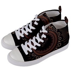 Fractal Stripes Abstract Pattern Women s Mid-top Canvas Sneakers by Pakrebo