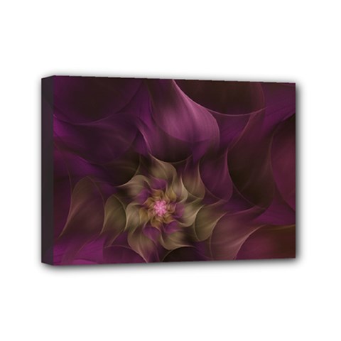 Fractal Pink Lavender Flower Bloom Mini Canvas 7  X 5  (stretched) by Pakrebo