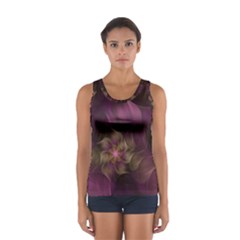 Fractal Pink Lavender Flower Bloom Sport Tank Top  by Pakrebo