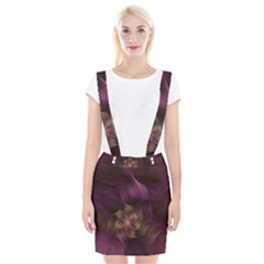 Fractal Pink Lavender Flower Bloom Braces Suspender Skirt by Pakrebo