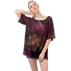 Fractal Pink Lavender Flower Bloom Oversized Chiffon Top