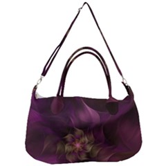 Fractal Pink Lavender Flower Bloom Removal Strap Handbag