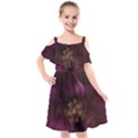 Fractal Pink Lavender Flower Bloom Kids  Cut Out Shoulders Chiffon Dress View1