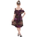 Fractal Pink Lavender Flower Bloom Kids  Cut Out Shoulders Chiffon Dress View2