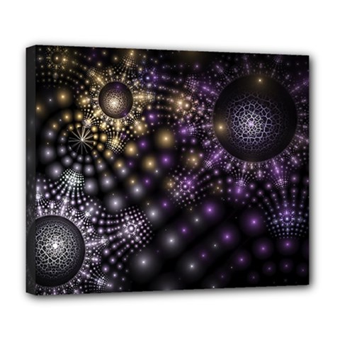 Fractal Spheres Glitter Design Deluxe Canvas 24  X 20  (stretched) by Pakrebo