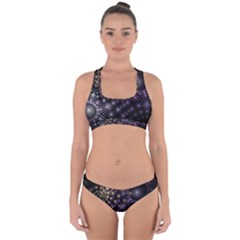 Fractal Spheres Glitter Design Cross Back Hipster Bikini Set by Pakrebo